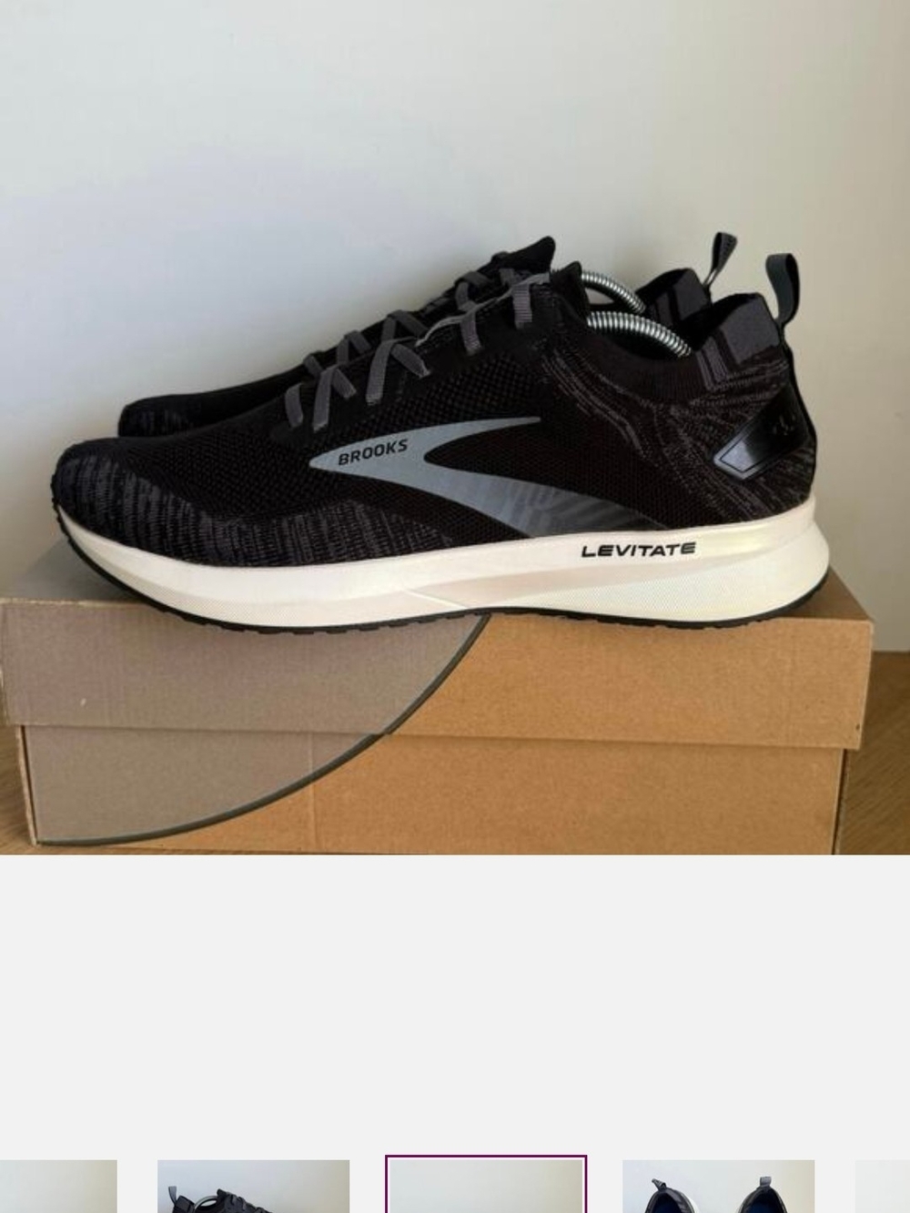 Brooks Levitate Running Shoe - Black & White - Picture 5 of 9